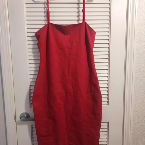 Lulus Paulina Red Bodycon Midi Dress (XL) - Picture 2 of 4